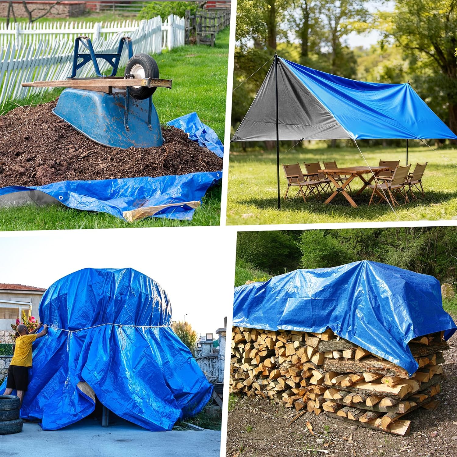 Thumbnail 6 de Winpull Tarp 20x30 Feet 14 Mil Heavy Duty Waterproof Tarp — Blue