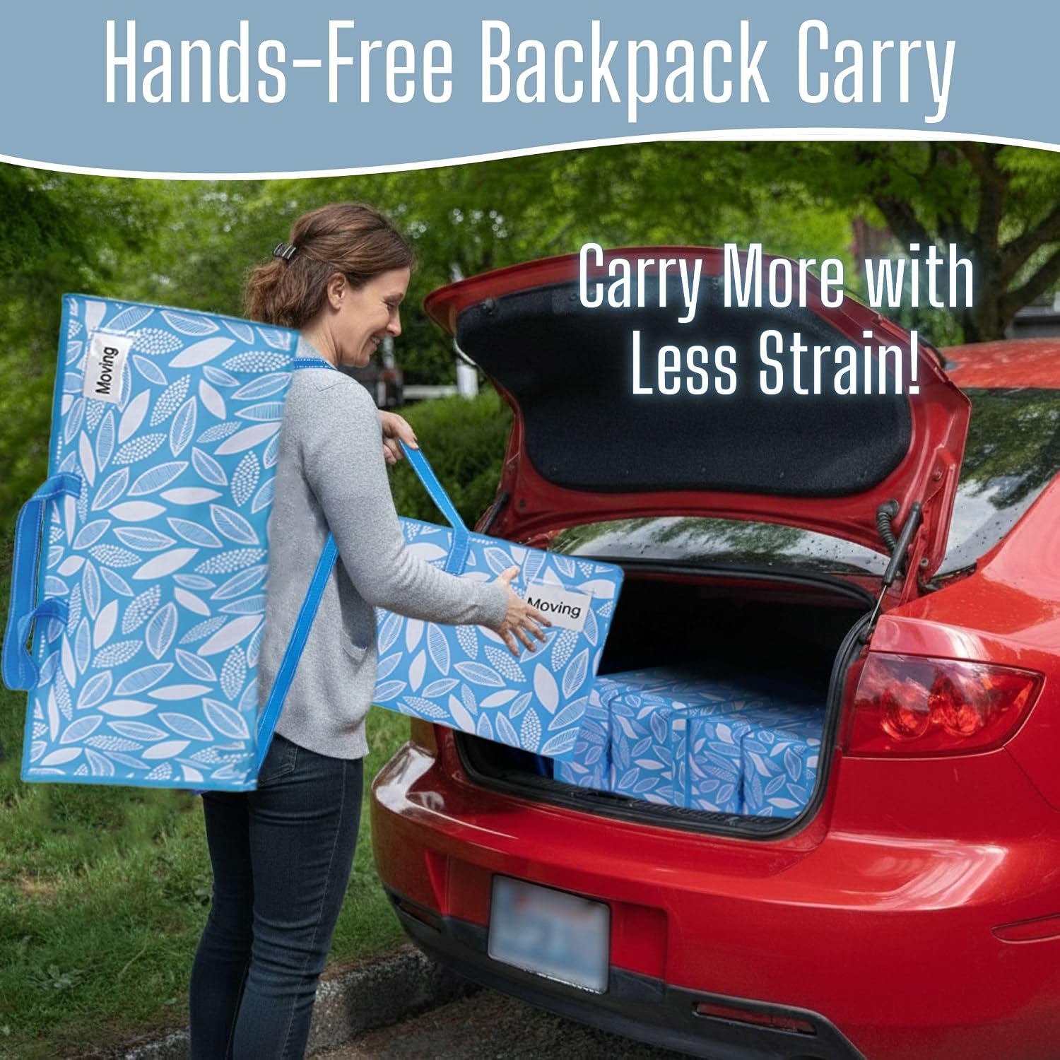 Thumbnail 3 de VENO 4 Pack Heavy Duty Moving Bags with Backpack Straps: Extra Large, Durable, and Hang-Free