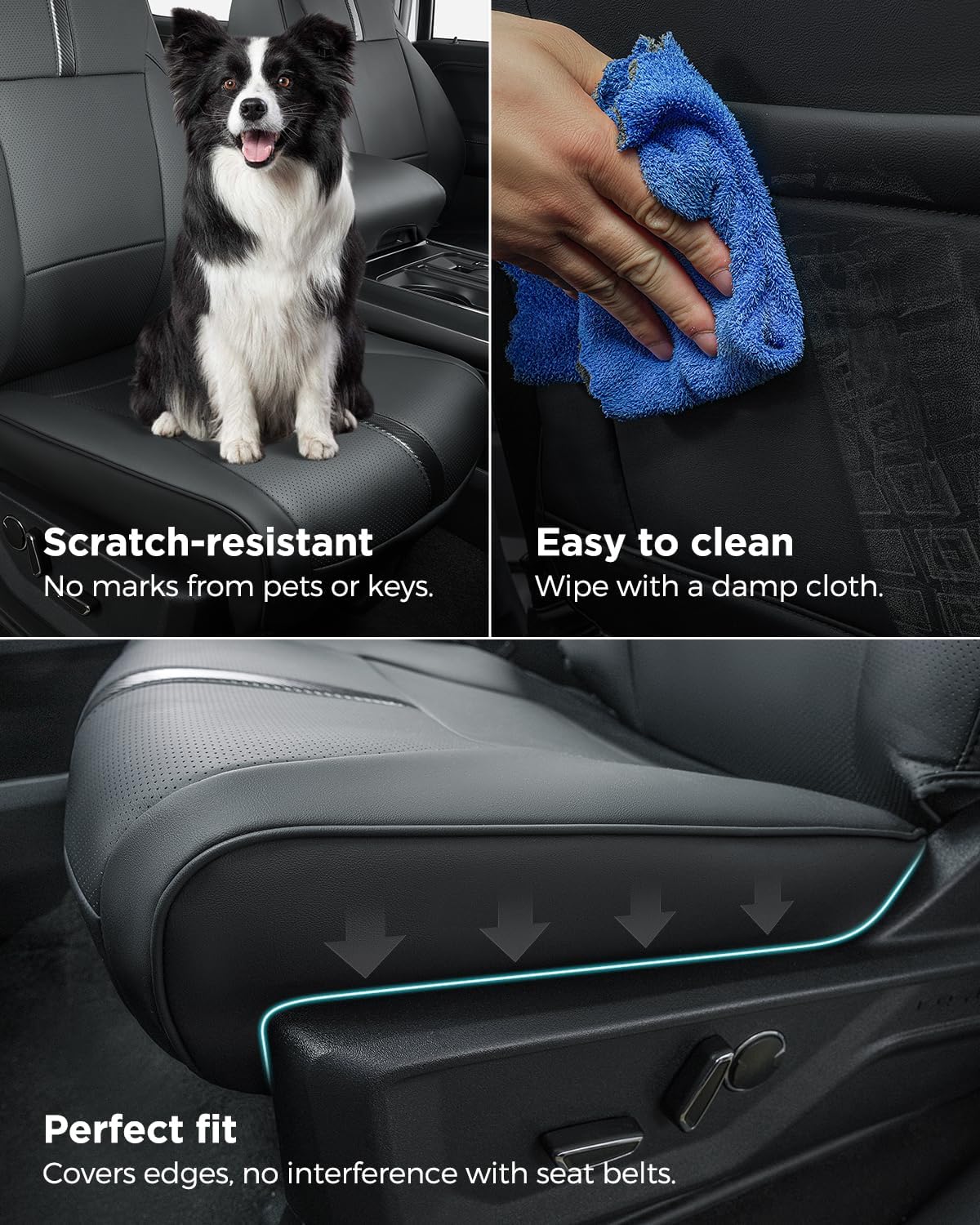 Thumbnail 4 de DiffCar Custom Fit Leather Waterproof Seat Covers for Ford F-150 SuperCrew/Crew Cab (2015-2023, 2024-2026)