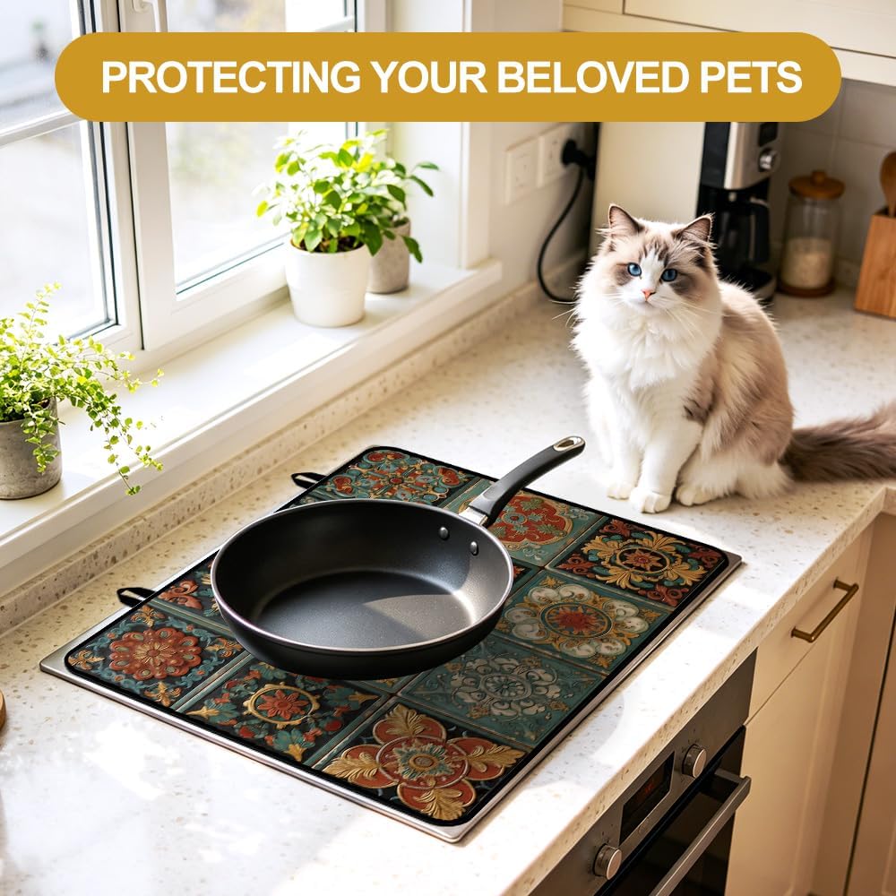 Thumbnail 6 de Cmialusie ZTHY260419005 Vintage Tile Stove Top Cover, 28.35 x 20.47 in