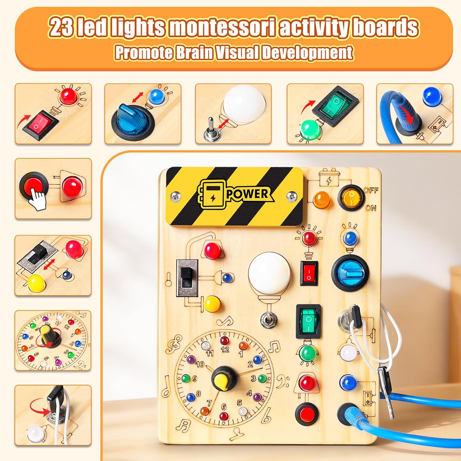 Thumbnail 3 de Konijiwa Busy Board v2: Montessori Sensory Toy for 1–3 Year Olds