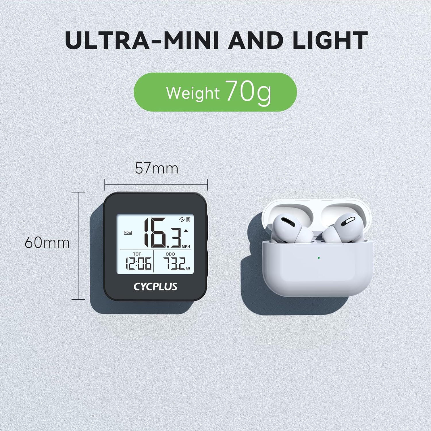 Thumbnail 2 de CYCPLUS Mini Computer GPS wireless da bicicletta con tachimetro e display retroilluminato