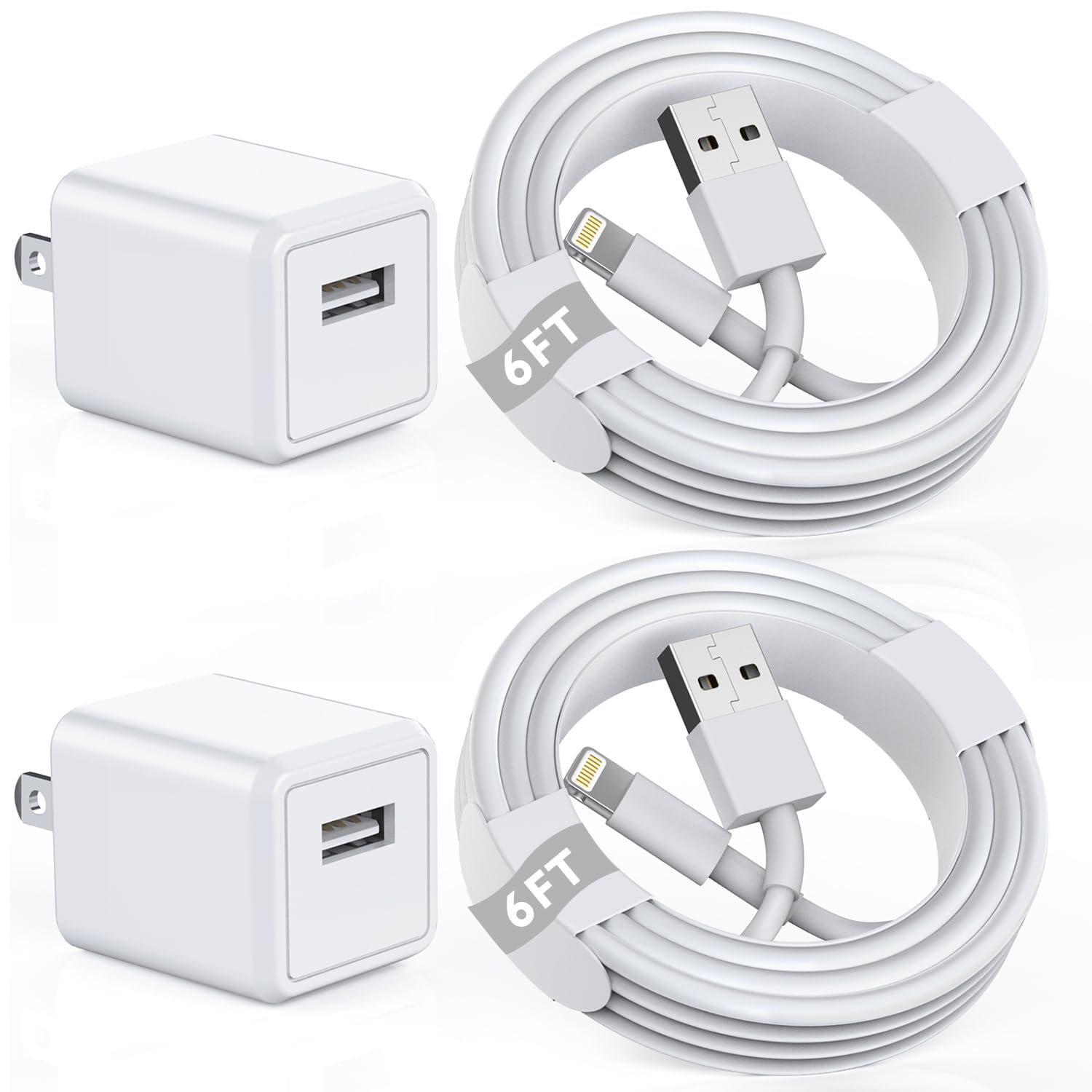 Detalle de iPhone Charger 6FT 2-Pack Lightning Cable