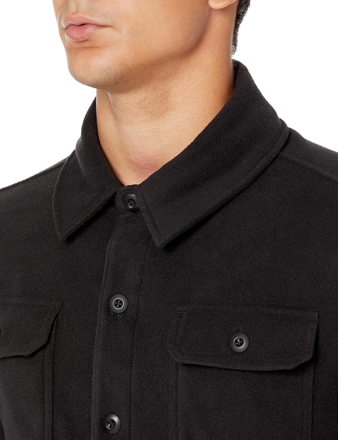 Detalle de Amazon Essentials Men's Long-Sleeve Polar Fleece Shirt Jacket for Winter