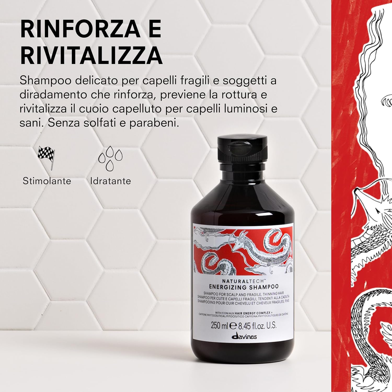 Thumbnail 2 de Davines Energizing Shampoo per capelli fragili – 250 ml