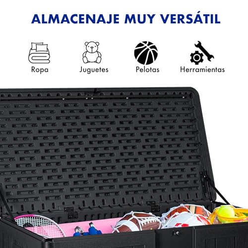 Thumbnail 6 de Baúl exterior de resina impermeable 450L de T-LOVENDO.ES | Arcón de jardín resistente