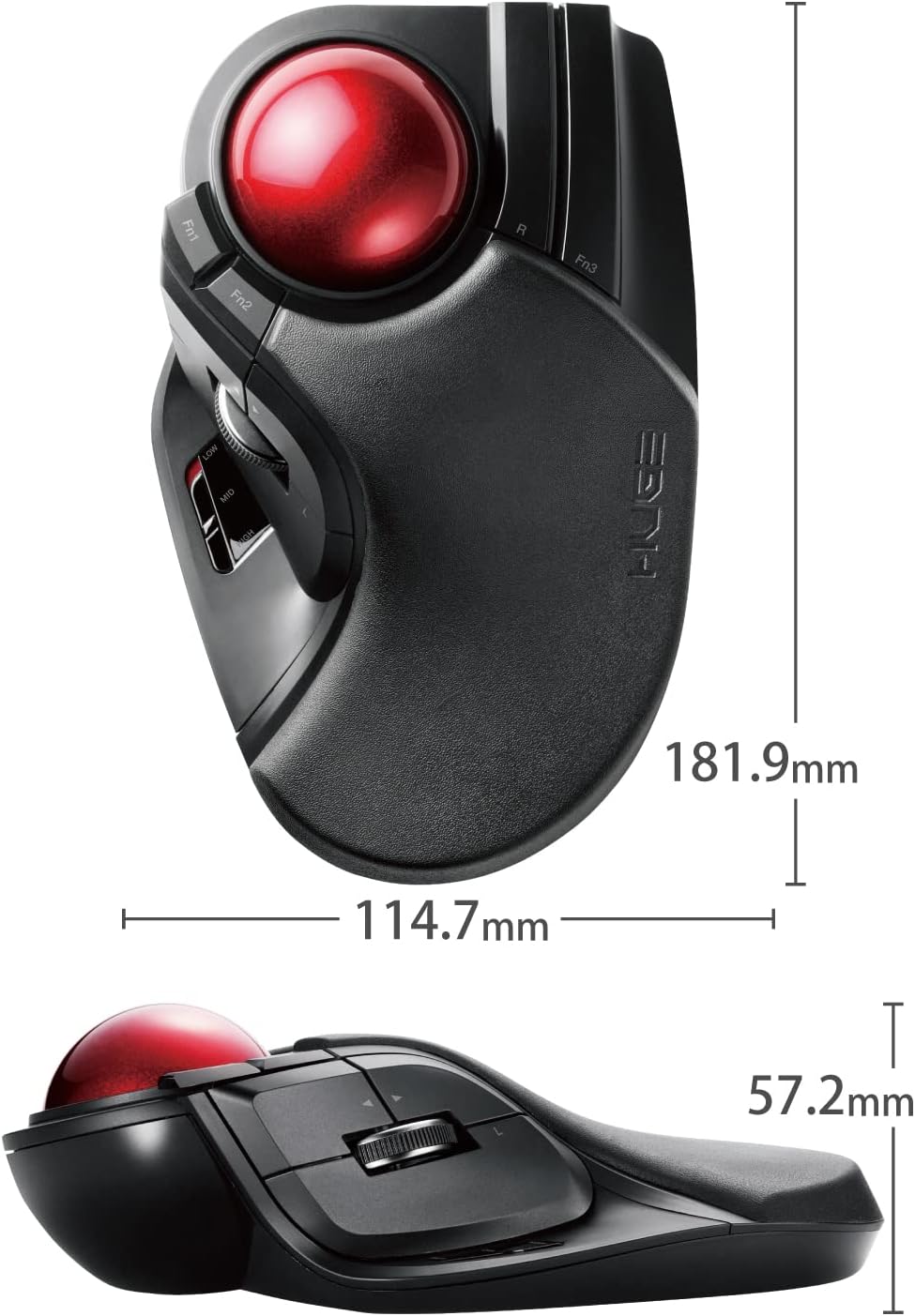Thumbnail 6 de エレコム HUGE M-HT1DRXBK ワイヤレストラックボール 直径52mm・8ボタン・チルト対応
