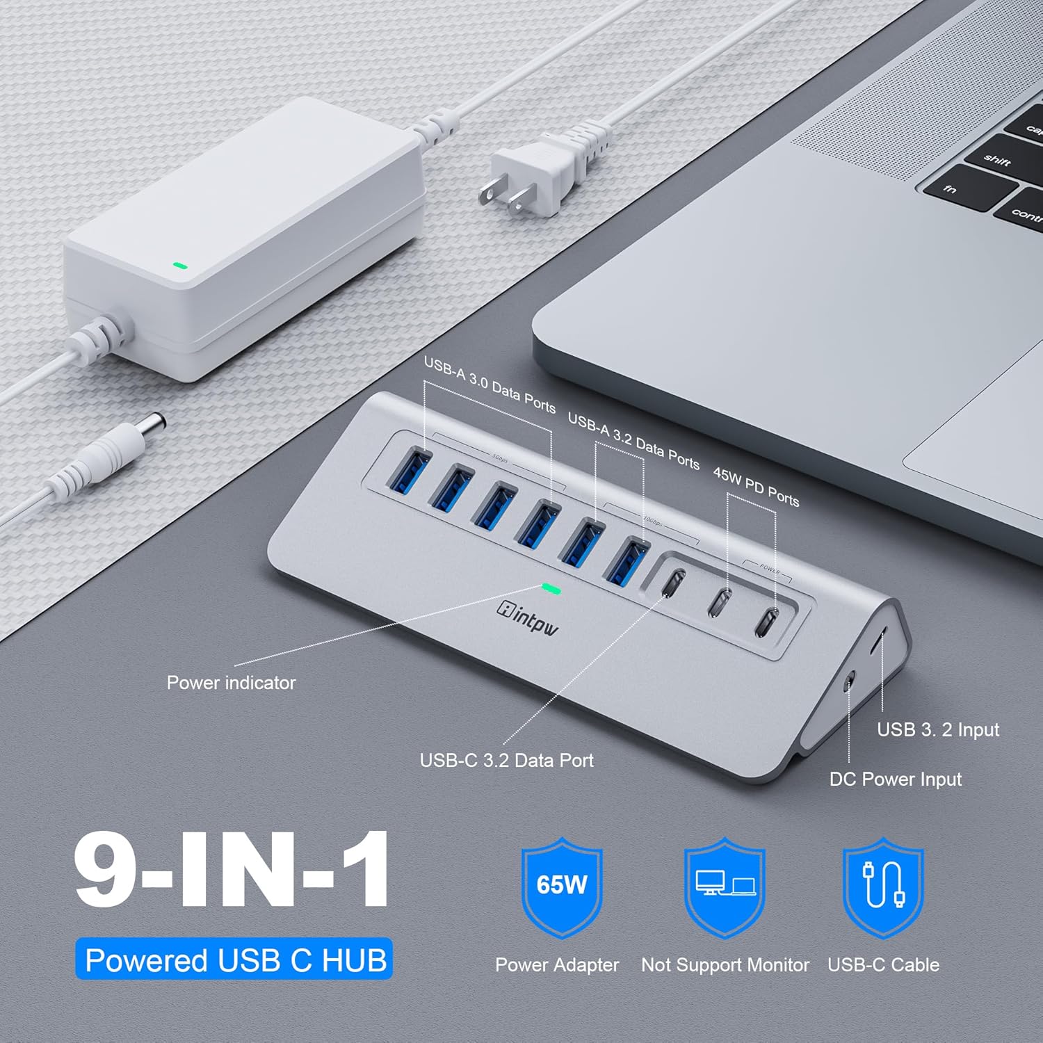 Thumbnail 1 de intpw 9-Port USB 3.2 Hub 65W ⚡