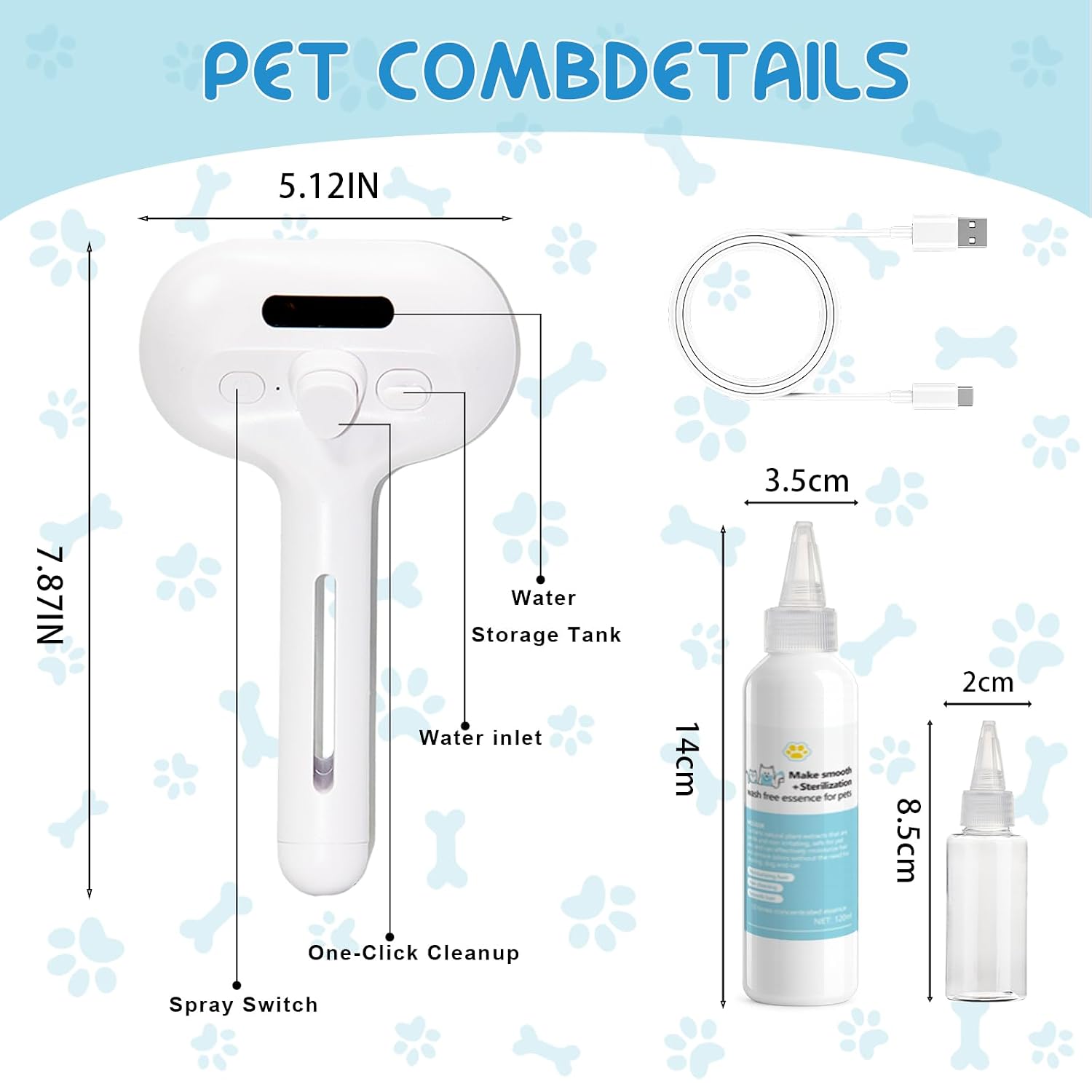 Detalle de Pet Cool-Mist Grooming Brush 120 mL
