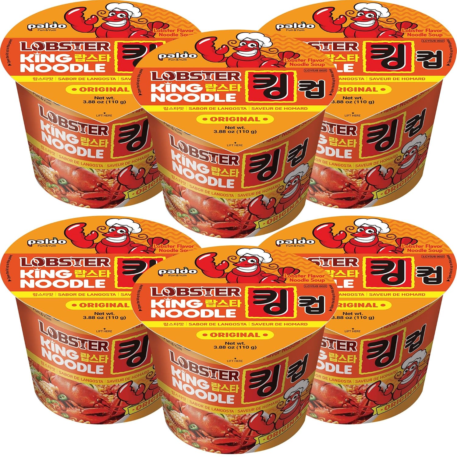 Thumbnail 6 de Paldo Fun & Yum Lobster King Cup Noodles, 110g Seafood Ramen, Pack of 6