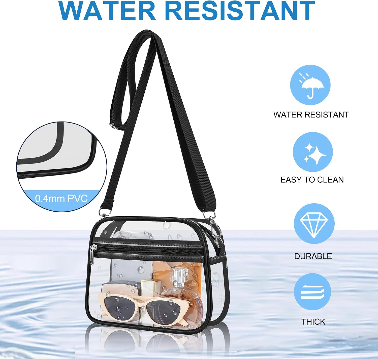 Thumbnail 4 de Clear Bag for Stadium Events - Stadium Approved Small Mini Clear Purse