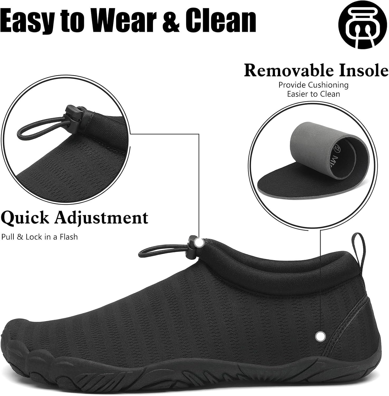 Detalle de Mishansha Badeschuhe Unisex – atmungsaktiv, schnelltrocknend und rutschfest für Strand, Wasser und Outdoor