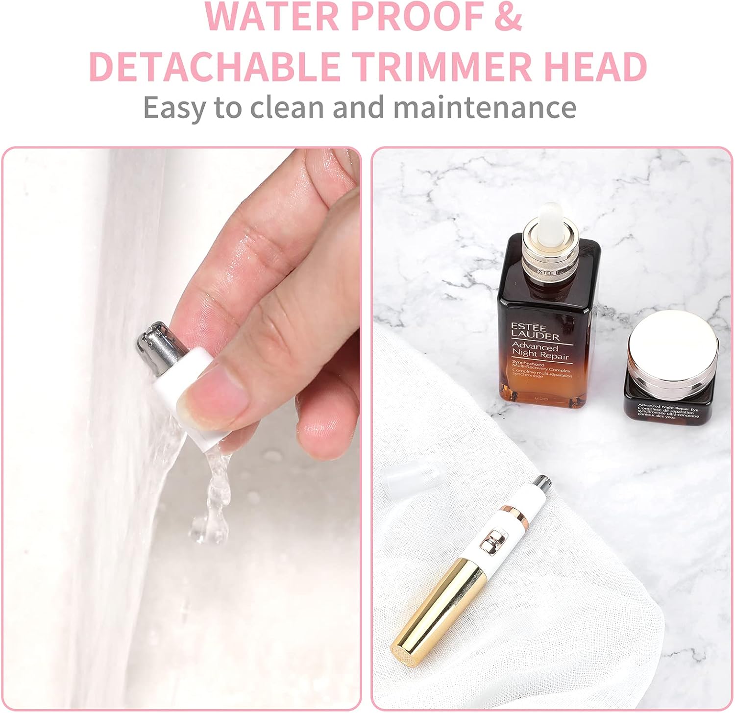 Detalle 2 de Ear and Nose Hair Trimmer for Women Waterproof Battery-operated