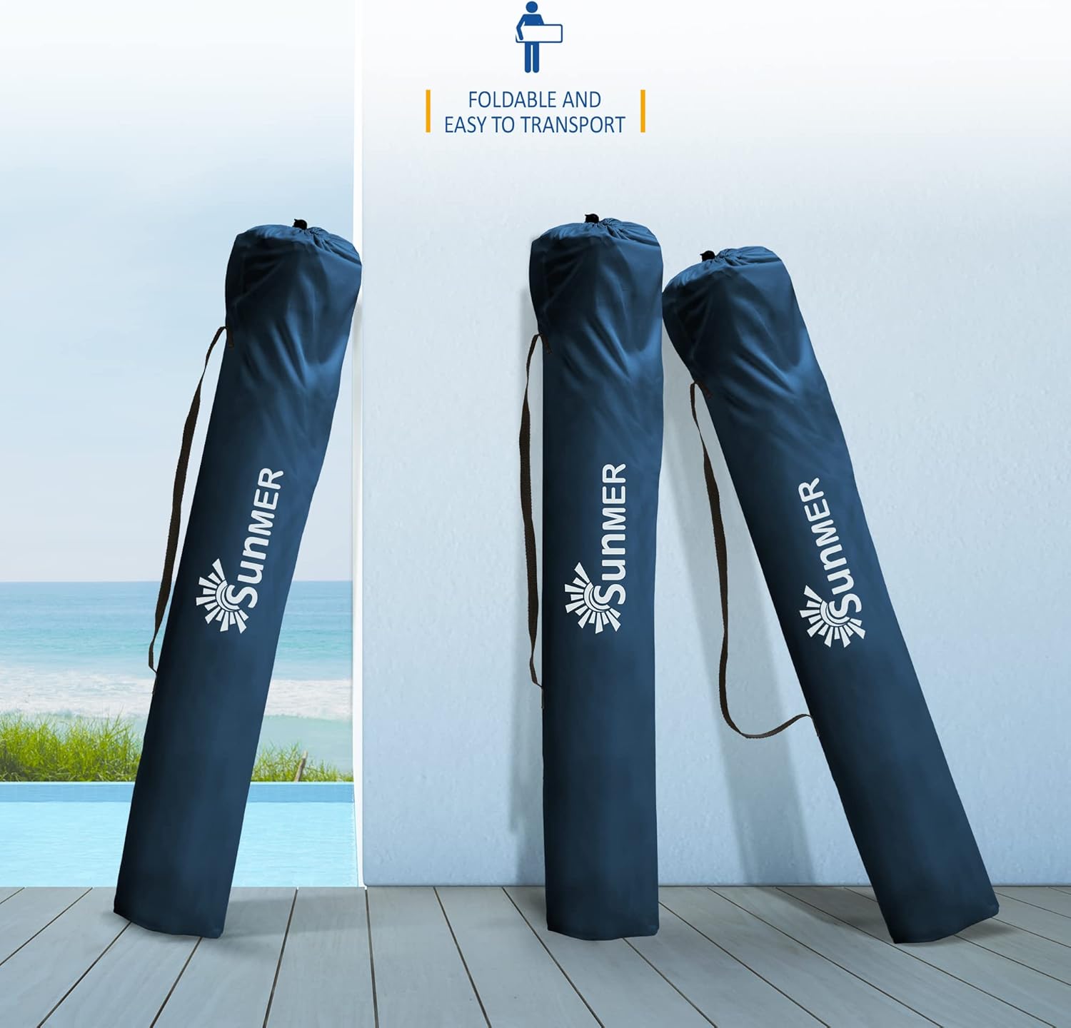 Thumbnail 3 de SUNMER Folding Camping Chairs (Set of 2) – Extra-Wide Lightweight Outdoor Chairs with Armrests, Cup Holder & Side Pocket – Blue