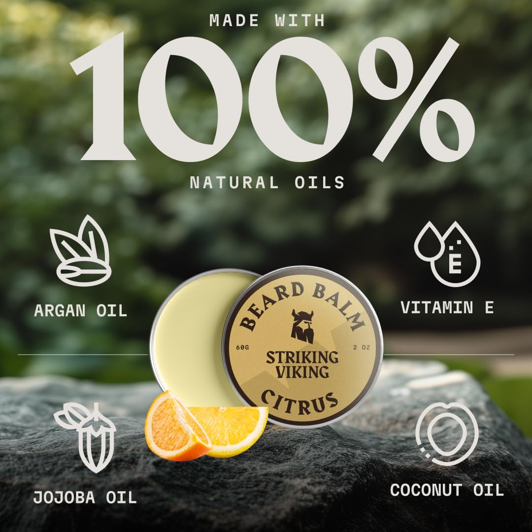 Thumbnail 5 de Striking Viking Beard Balm for Men – Citrus, 2 Fl Oz (Travel Beard Softener)