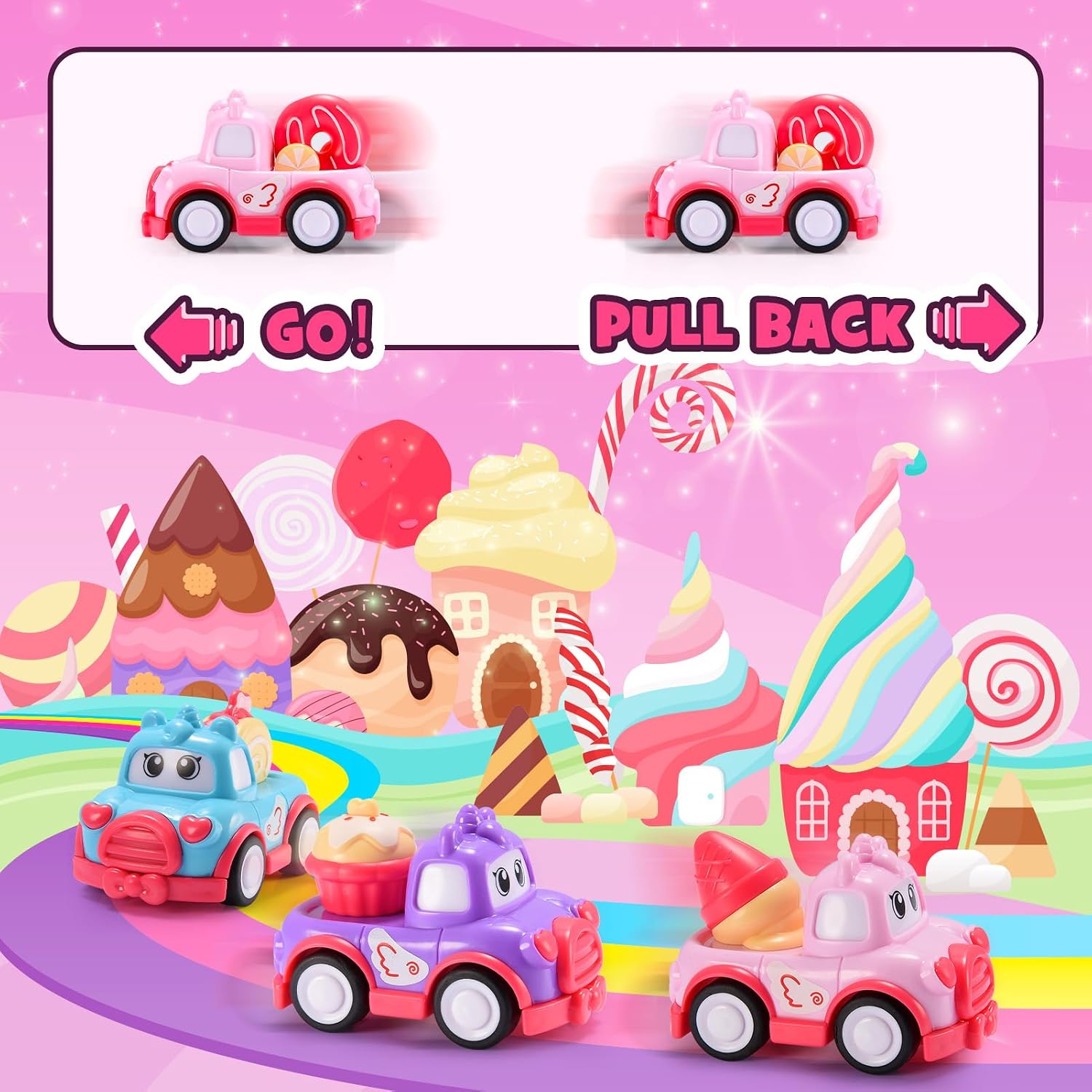 Thumbnail 4 de EUTOYZ 7-in-1 Toddler Car Toy with Unicorn Track (28.3 in) – Safe, Foldable Play for 1–3 Year Olds