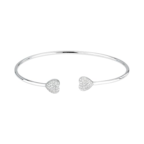 Detalle de Morellato Bracciale Donna in argento 925 riciclato, pavé di zirconi — Collezione NOBILE, Cuore (SAZK06)