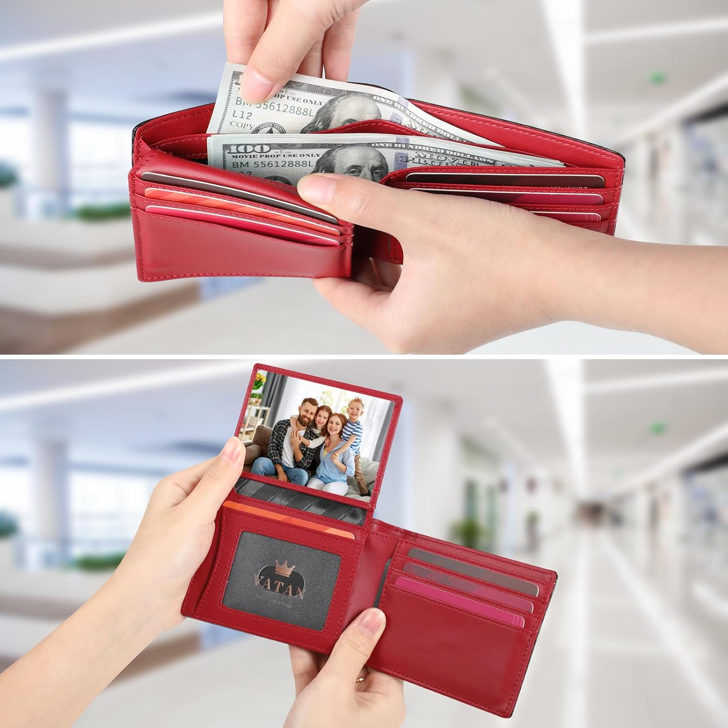 Thumbnail 2 de Vatan Wallet Slim RFID Leather 15-card bifold wallet