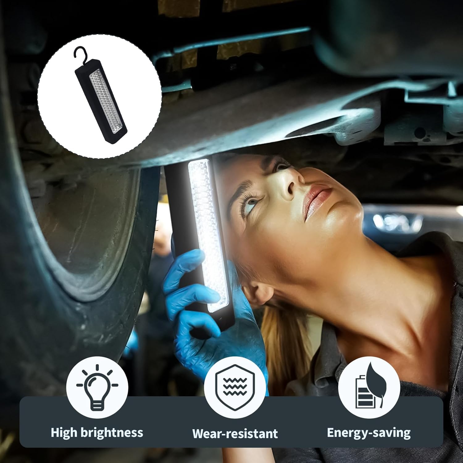 Detalle de 72 LED Magnetic Work Light — Ultra Bright DIY Inspection Lamp with Hanging Hook