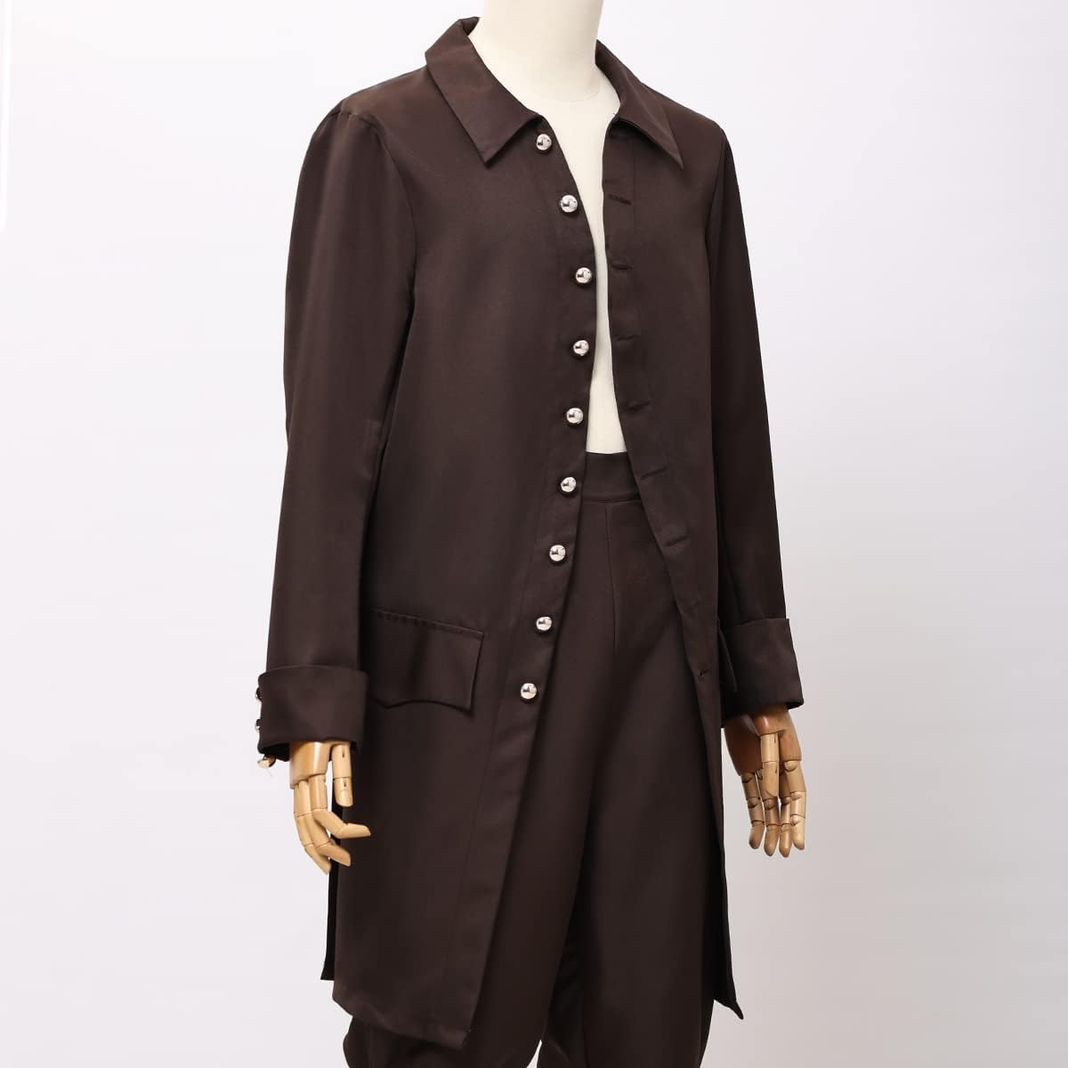 Detalle de BLESSUME Men's Colonial Coat (Pack of 1) – Vintage Costume Cloak for Pirate, Renaissance and More