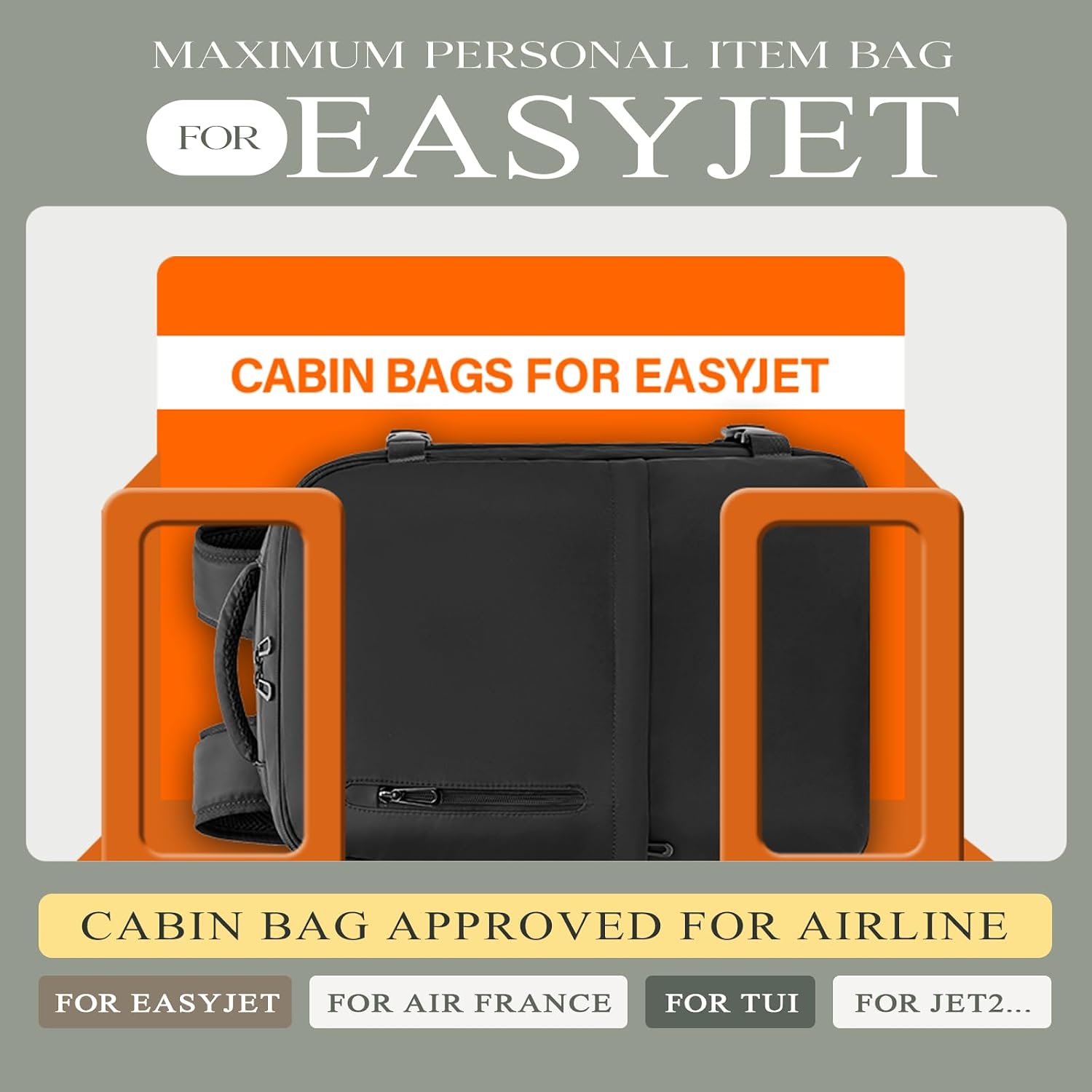 Thumbnail 1 de Hayayu Easyjet Cabin Bag 45x36x20 Underseat – 30L Carry-On Travel Backpack