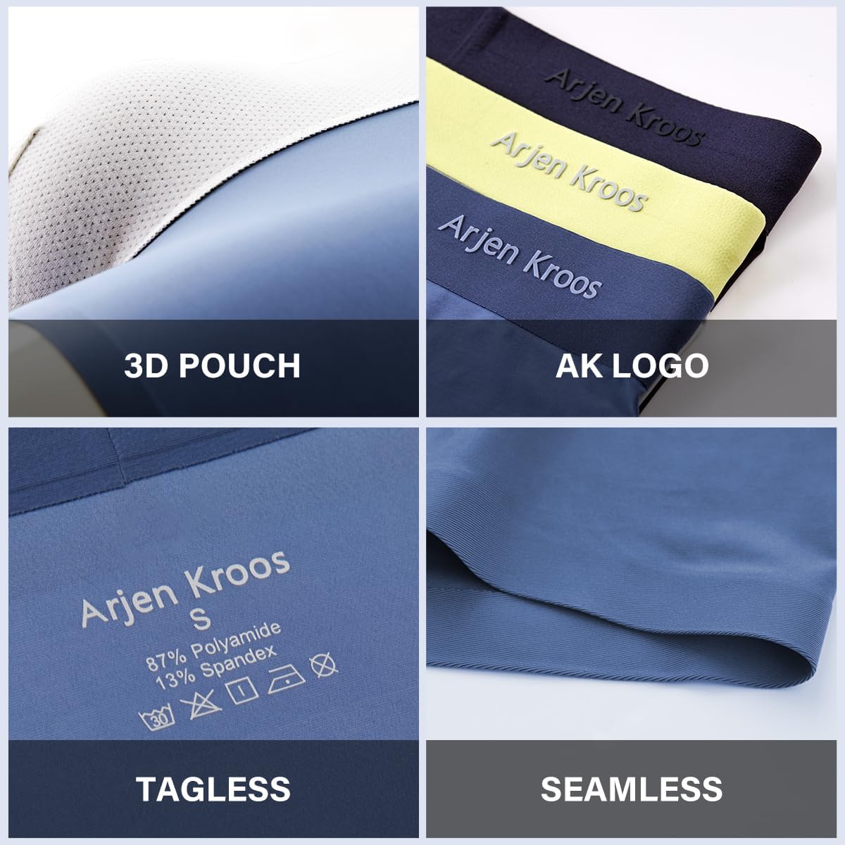 Thumbnail 4 de Casey Kevin Mens Sexy Underwear: Ice Silk Boxer Briefs for Breathable Comfort