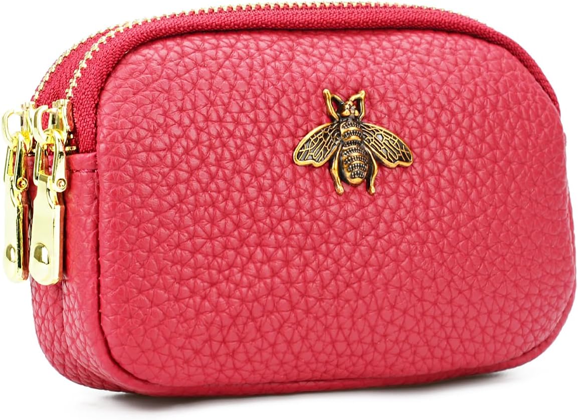 Thumbnail 6 de QIUTIMY Women’s Small Purse: Quilted Blue Artificial Leather Coin Wallet with Double Zips