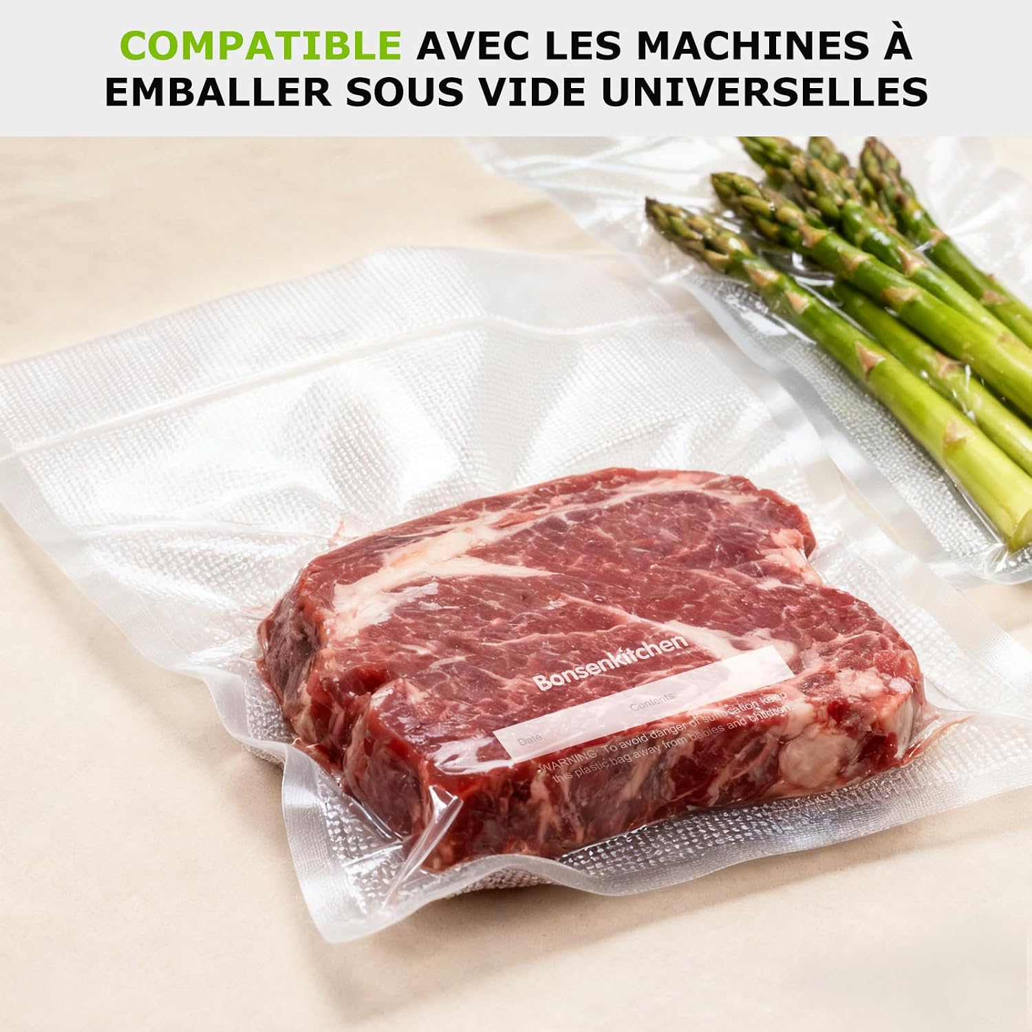 Thumbnail 5 de Bonsenkitchen Sacs sous vide 28 x 40 cm