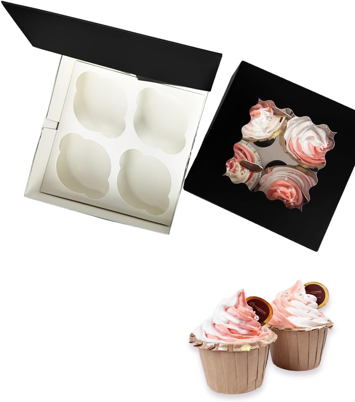 Detalle 1 de Gcardist Automatischer Popup 4 Cupcake-Boxen Schwarz