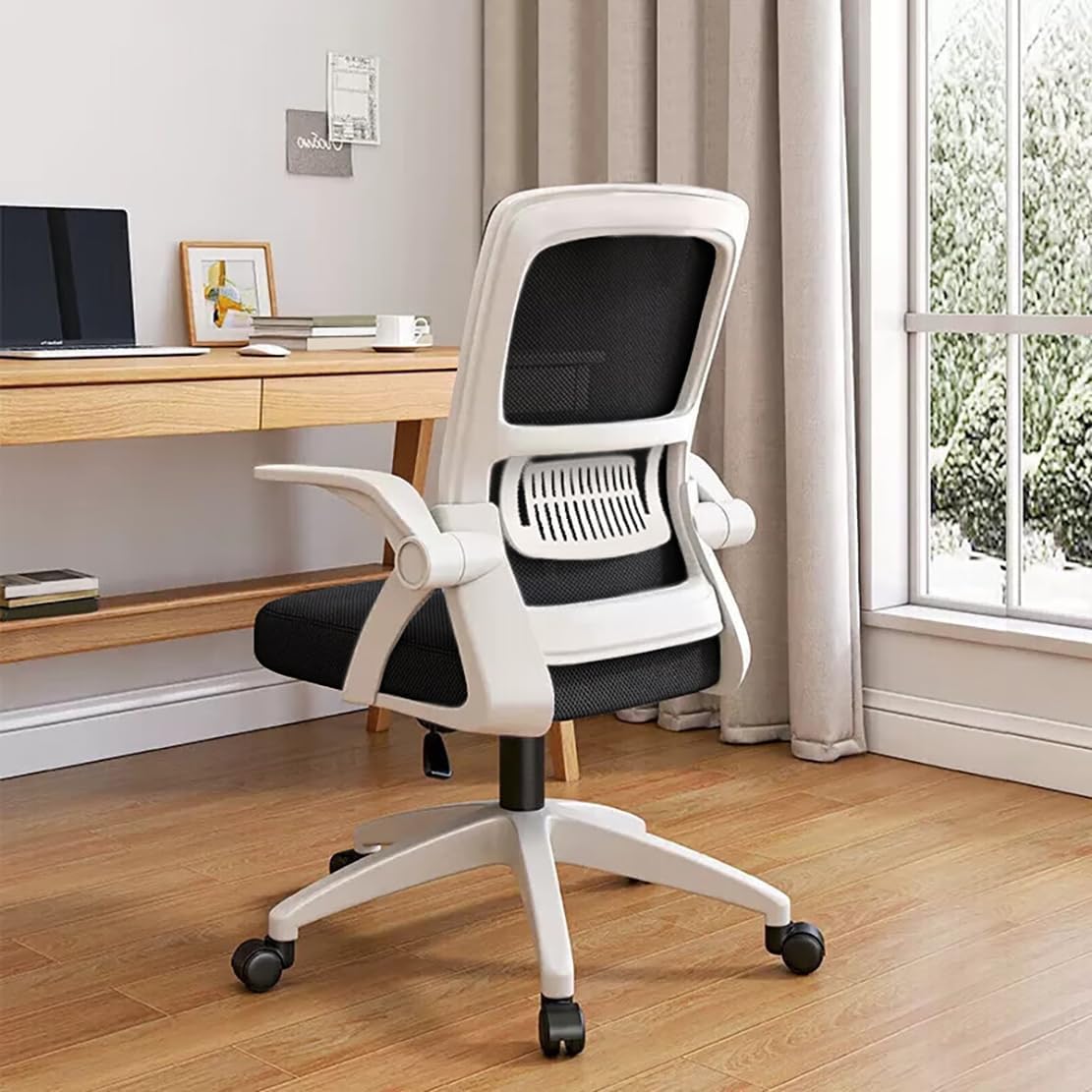 Thumbnail 1 de XUEGW Bürostuhl – Ergonomischer Drehstuhl mit atmungsaktivem Mesh-Rücken, hochklappbaren Armlehnen und Lendenwirbelstütze (Grauen)