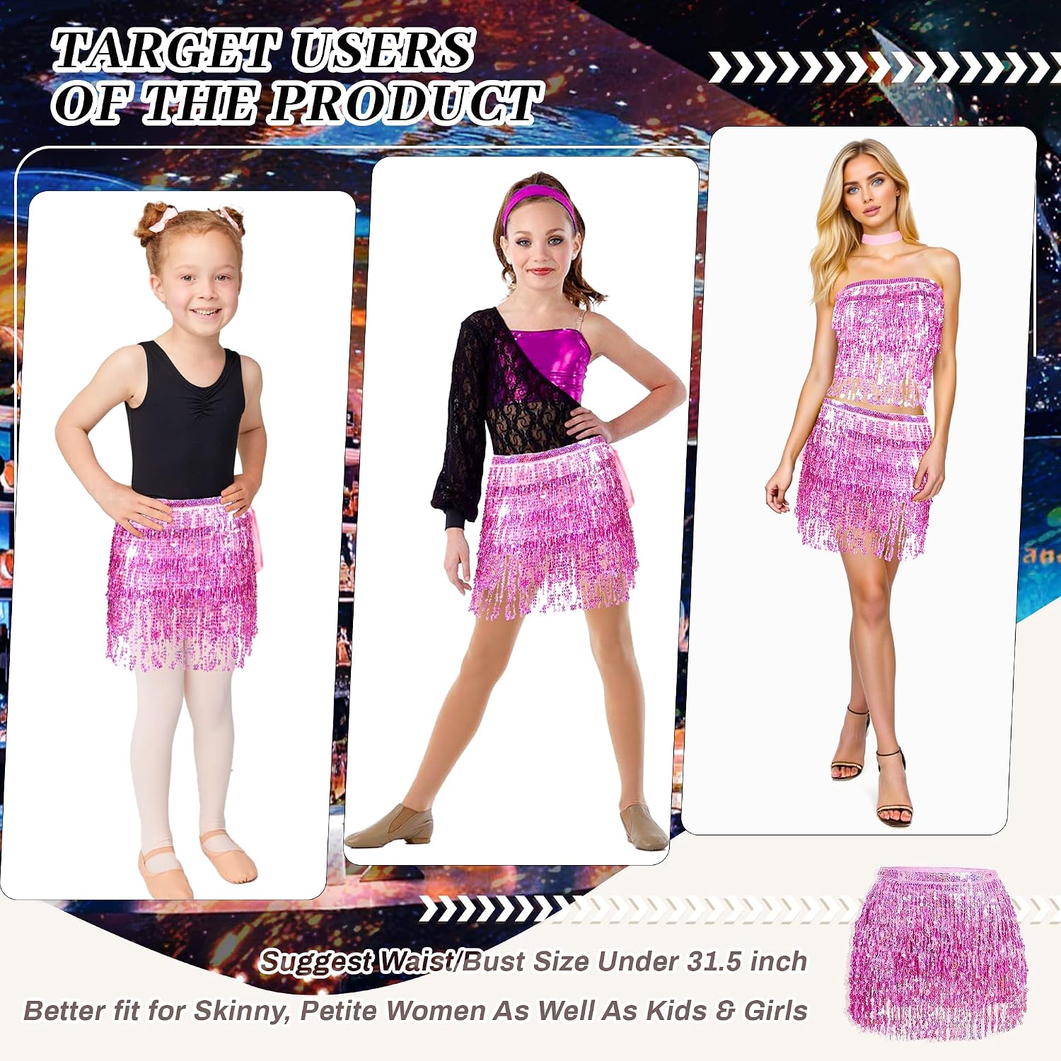 Thumbnail 4 de Baisdan Belly Dance Sequin Hip Scarf 160 cm