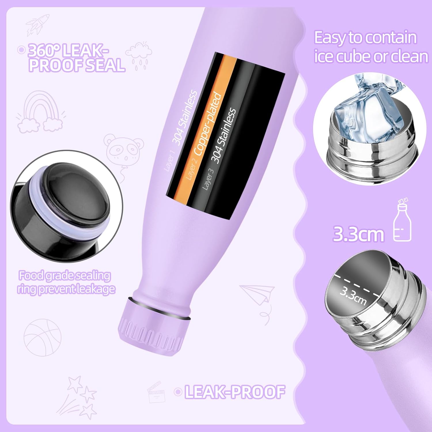 Thumbnail 2 de HoneyHolly Botella Térmica 500ML de Acero Inoxidable 🧃