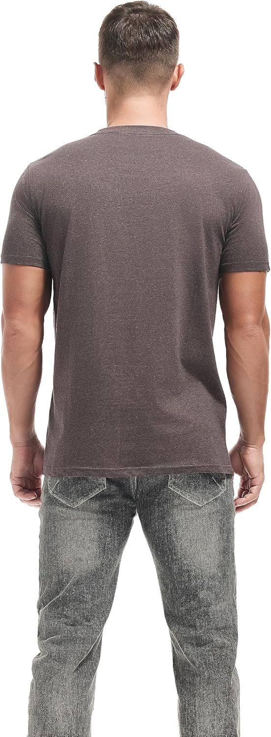 Detalle de VEIISAR Herren T-Shirt aus 200g Baumwolle – Slim-Fit Unterzieh-Shirt mit Dehnung, Weiß/Melange