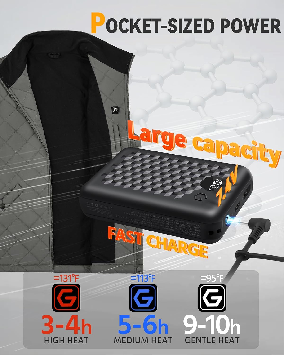 Detalle de Wulcea Heated Vest 7.4V