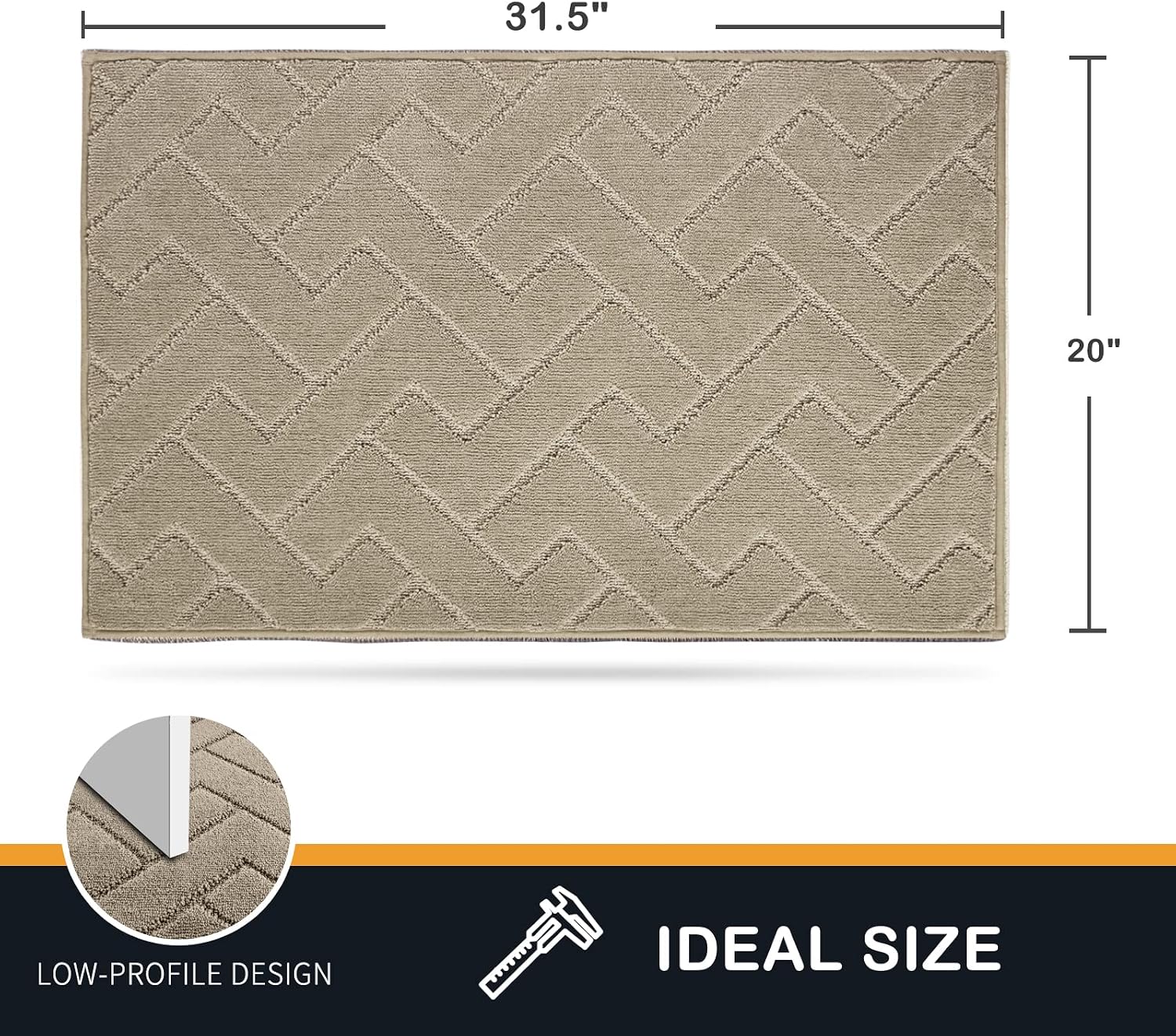 Detalle de Purrugs Dirt Trapping Door Mat, Taupe 20" x 31.5" — Non-Slip, Machine Washable Entry Rug for Muddy Shoes & Paws