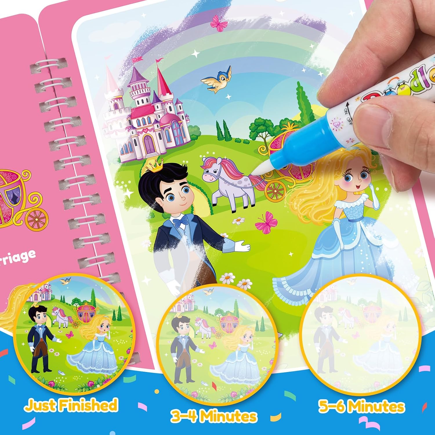 Thumbnail 2 de ZMLM 24 Libri da Colorare con acqua: set riutilizzabile per bambini 3–8 anni con penna ad acqua