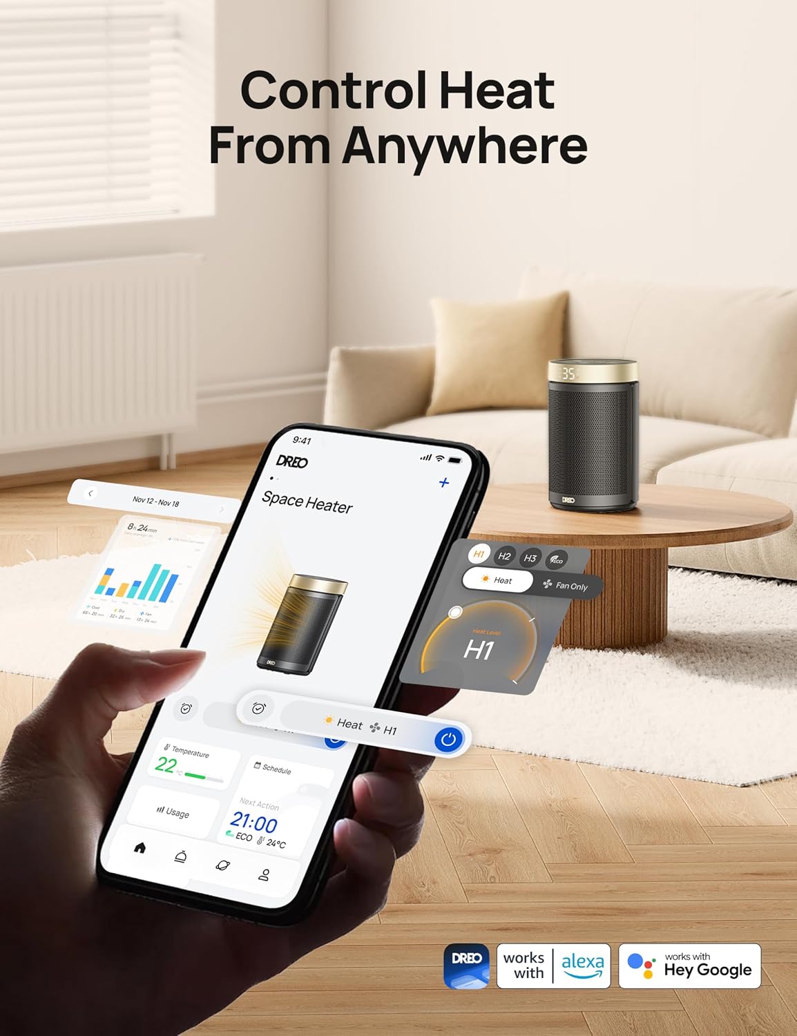 Thumbnail 2 de Dreo Smart Electric Heater 1500W