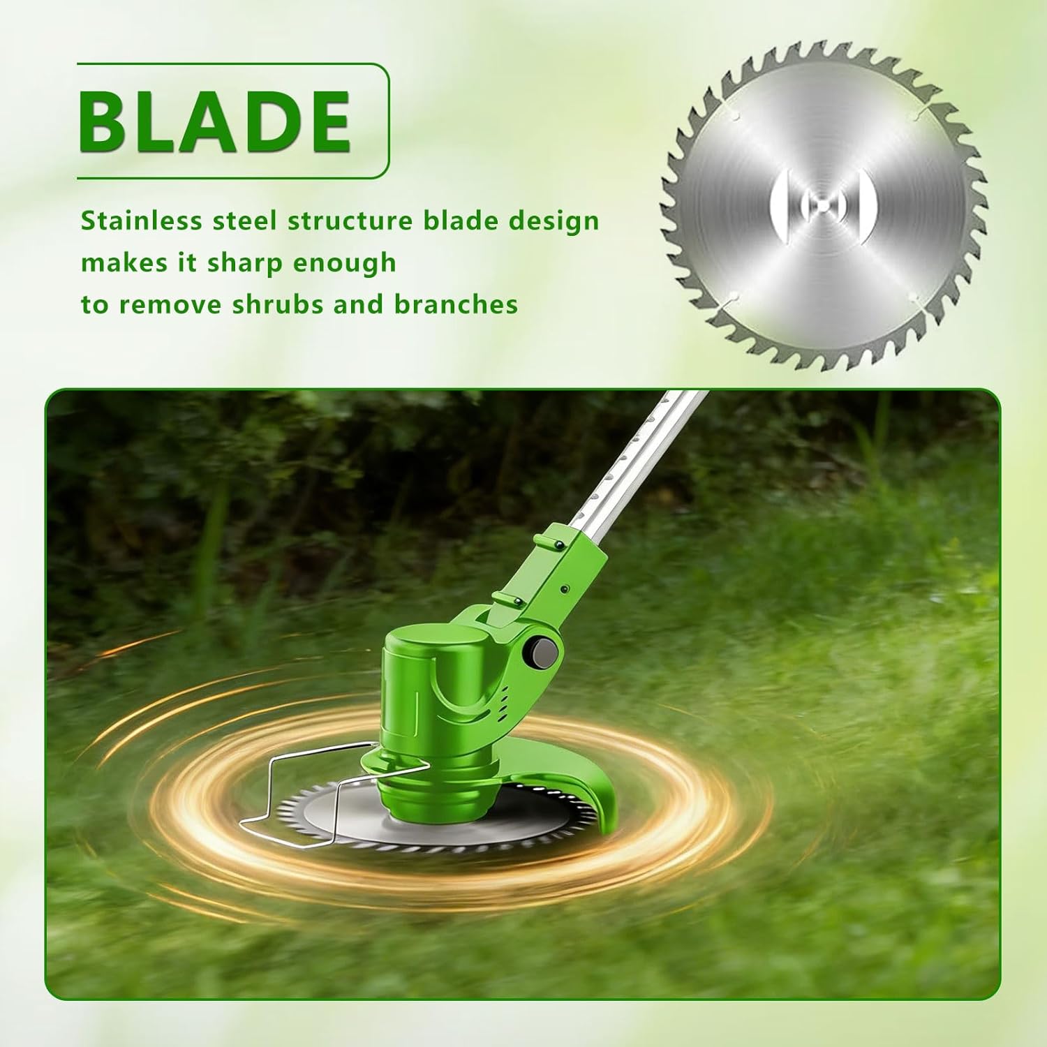 Detalle de 5 Pack Cordless Strimmer Blades – Metal Weed Wacker Replacement Blades Set for Garden Maintenance