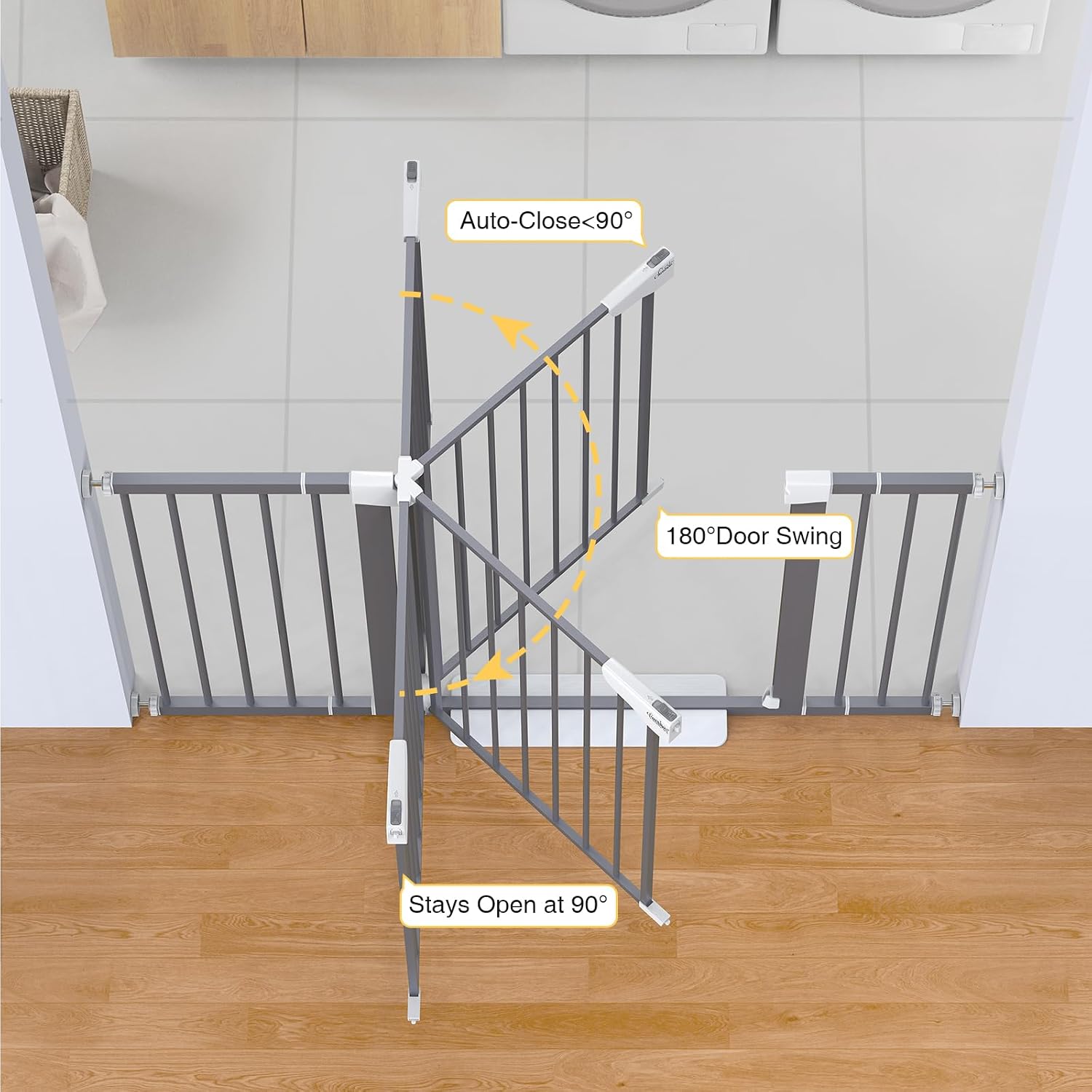 Detalle de Cumbor Baby Gate, 29.7–54.2-Inch Adjustable Width