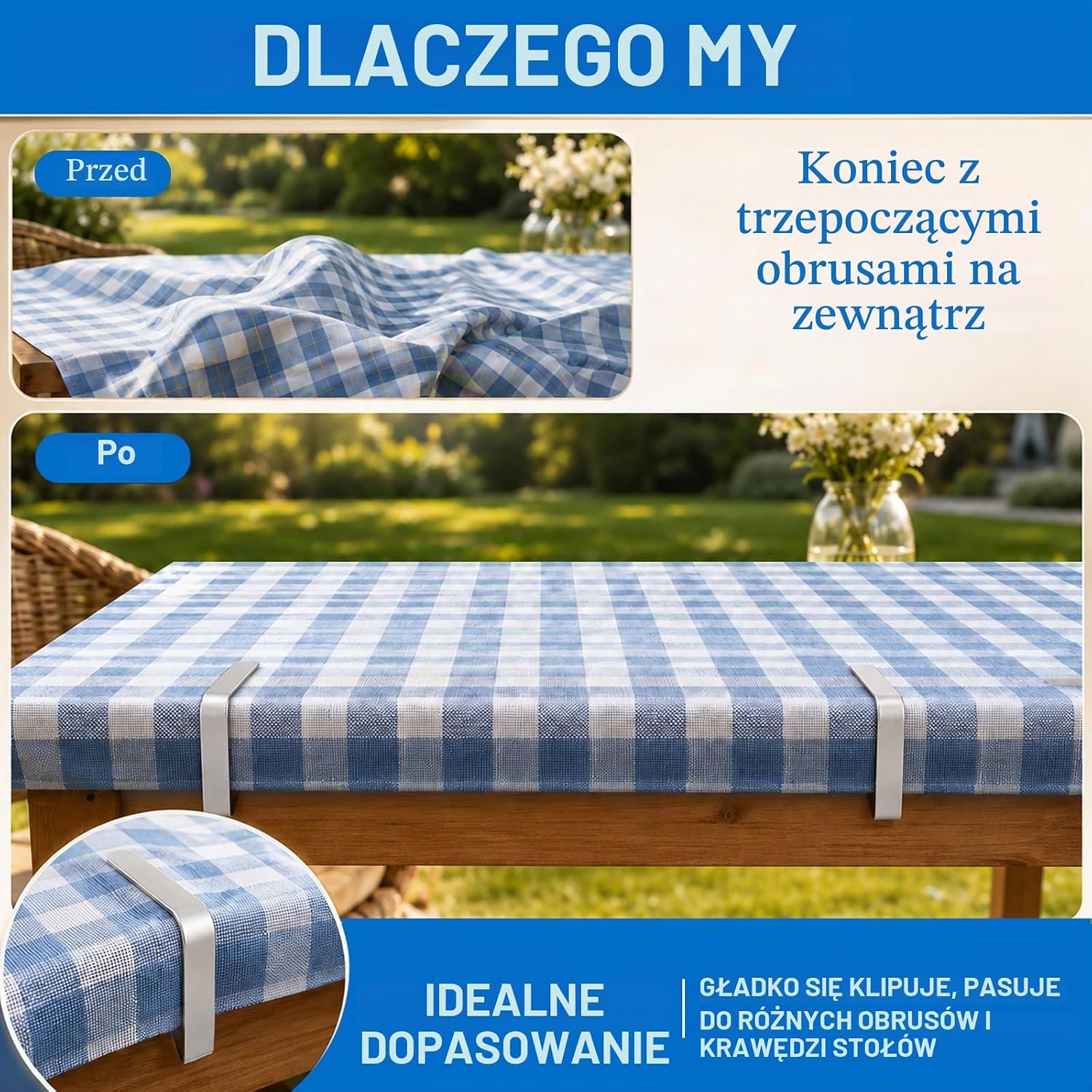 Thumbnail 4 de Amlif 011216 metalowe klamry do obrusów ze stali nierdzewnej 430, srebrne