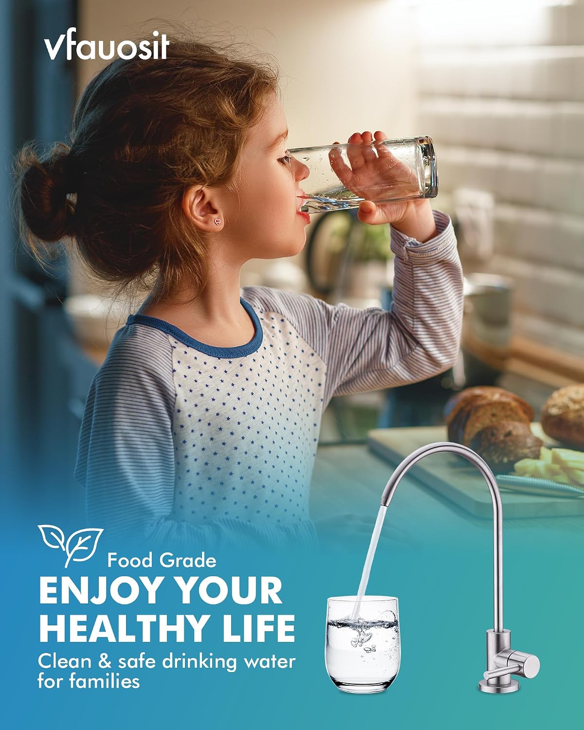 Thumbnail 1 de VFAUOSIT V0680BN Drinking Water Faucet, SUS304 Steel, 360° Swivel