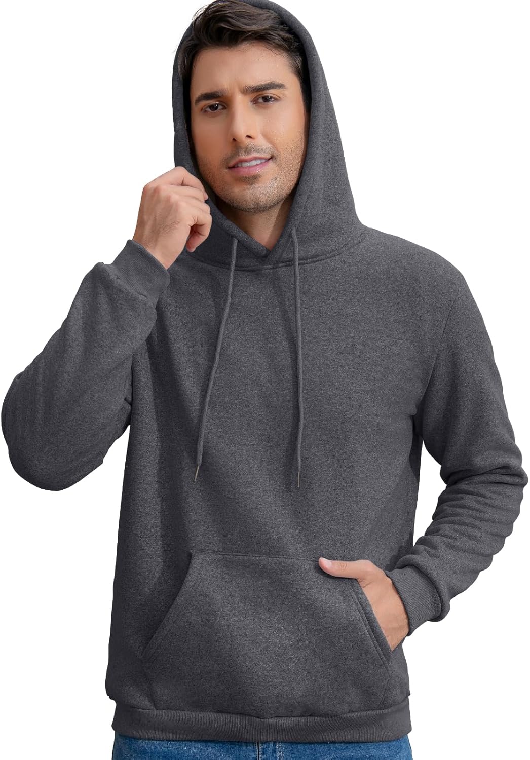 Thumbnail 1 de Vorvowry Fleecepullover Herren – gefütterter Fleece-Hoodie mit Sherpa und Kängurutasche