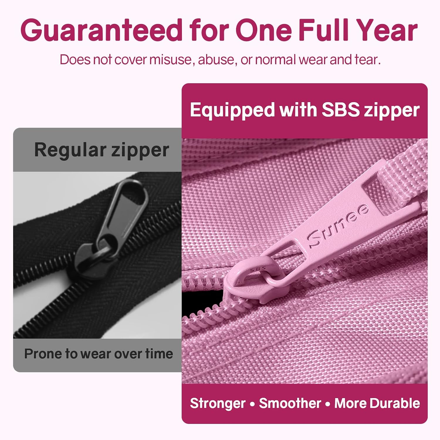 Detalle de SUNEE Zippered Binder Bag, 2-Inch O-Rings, 5-Tab File, Grape Purple