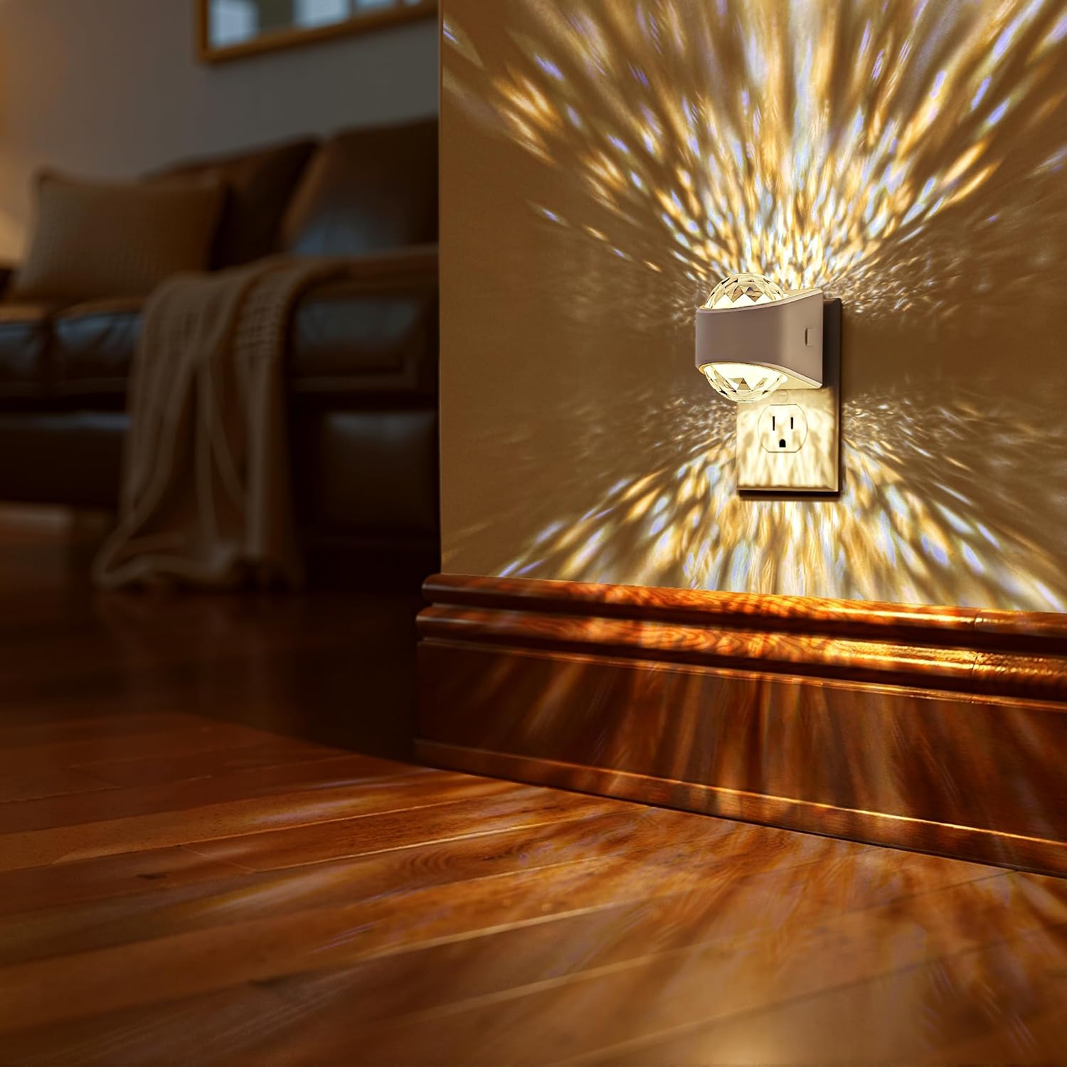 Detalle 2 de Briignite Color-Changing Projector Night Light, 3CCT, Dusk-to-Dawn Sensor, 2-Pack