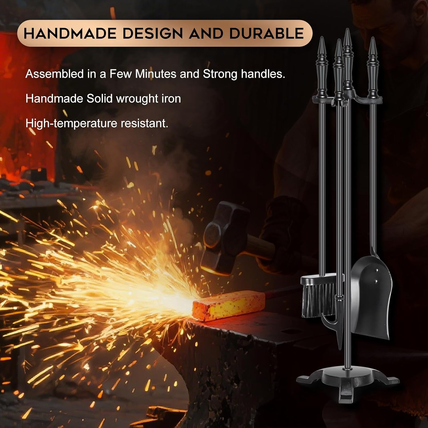 Thumbnail 5 de FEED GARDEN Fireplace Tools Set 31 Inch