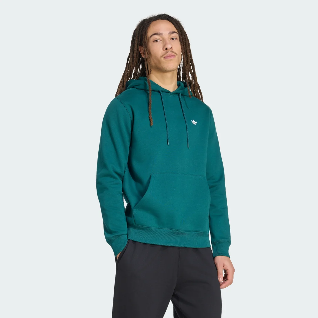 Detalle de Sudadera con capucha Trefoil Essentials de Adidas – verde