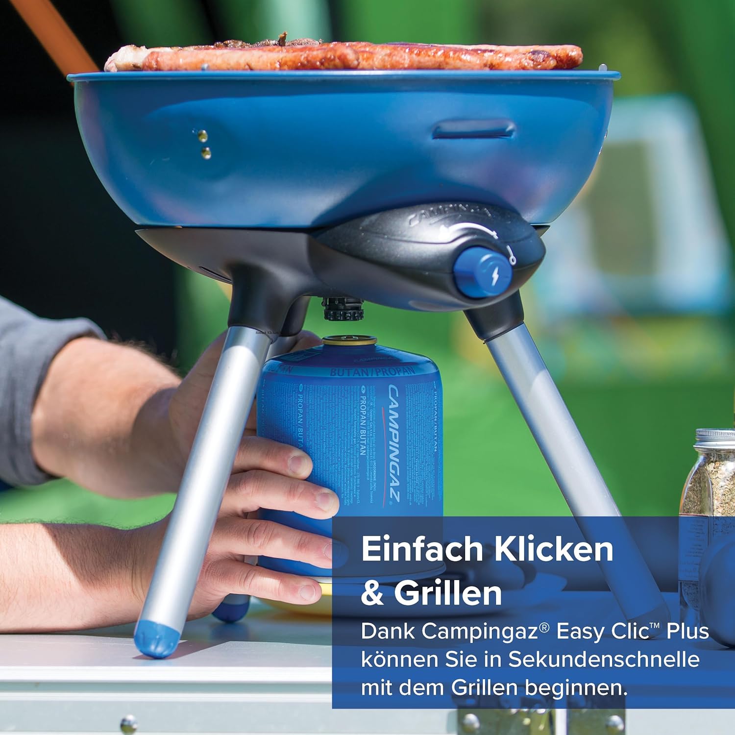 Detalle de Campingaz Party Grill 200 CV – 3-in-1 Campinggrill & Gaskocher, kompakt & mobil, 2.000 W