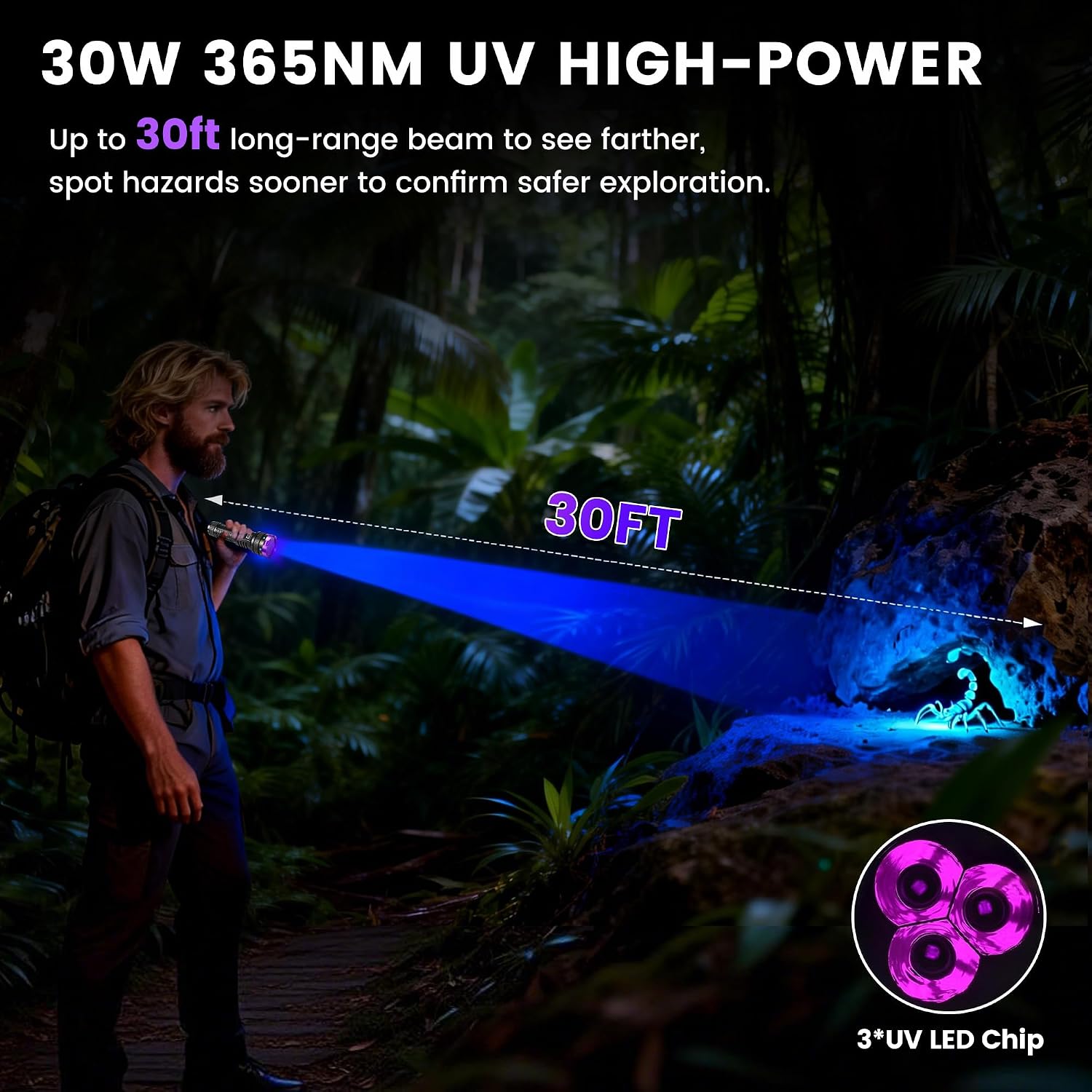 Thumbnail 2 de VASTFIRE 365nm UV Torch 30W