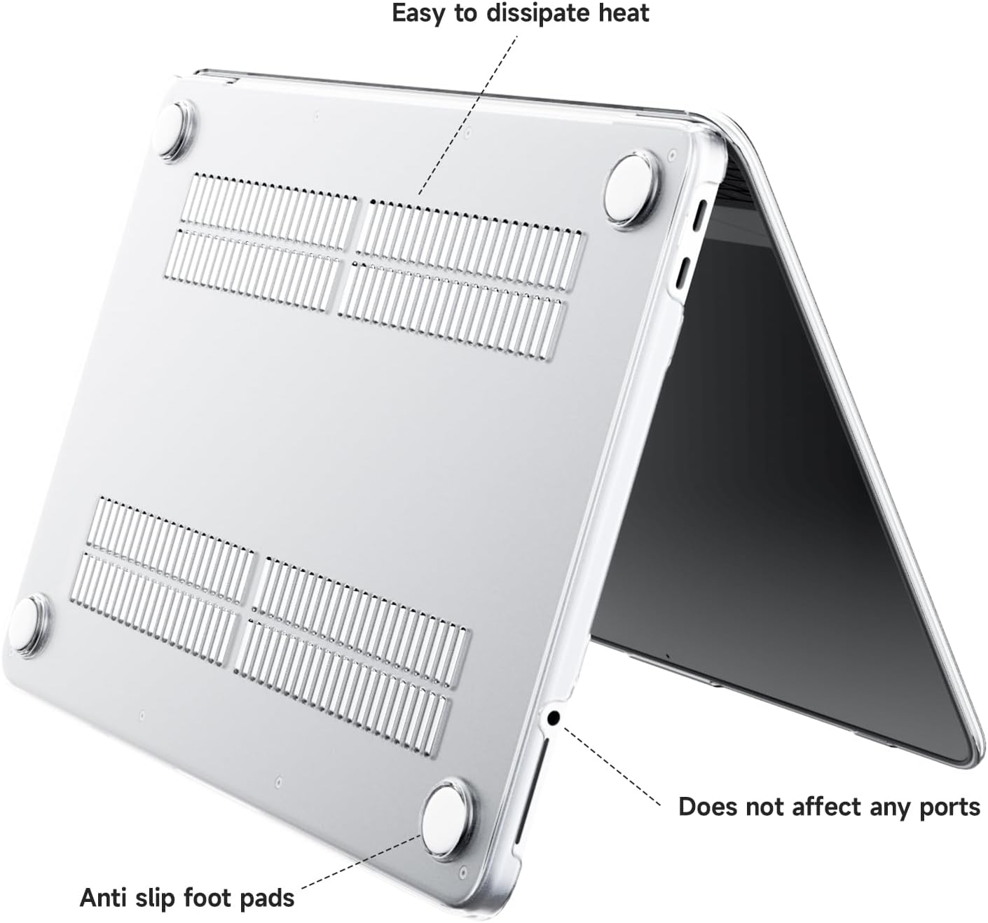 Detalle de eleger Crystal Clear hard shell case for MacBook Neo 13 inch (A18 Pro, 2026) with crystal-transparent protection
