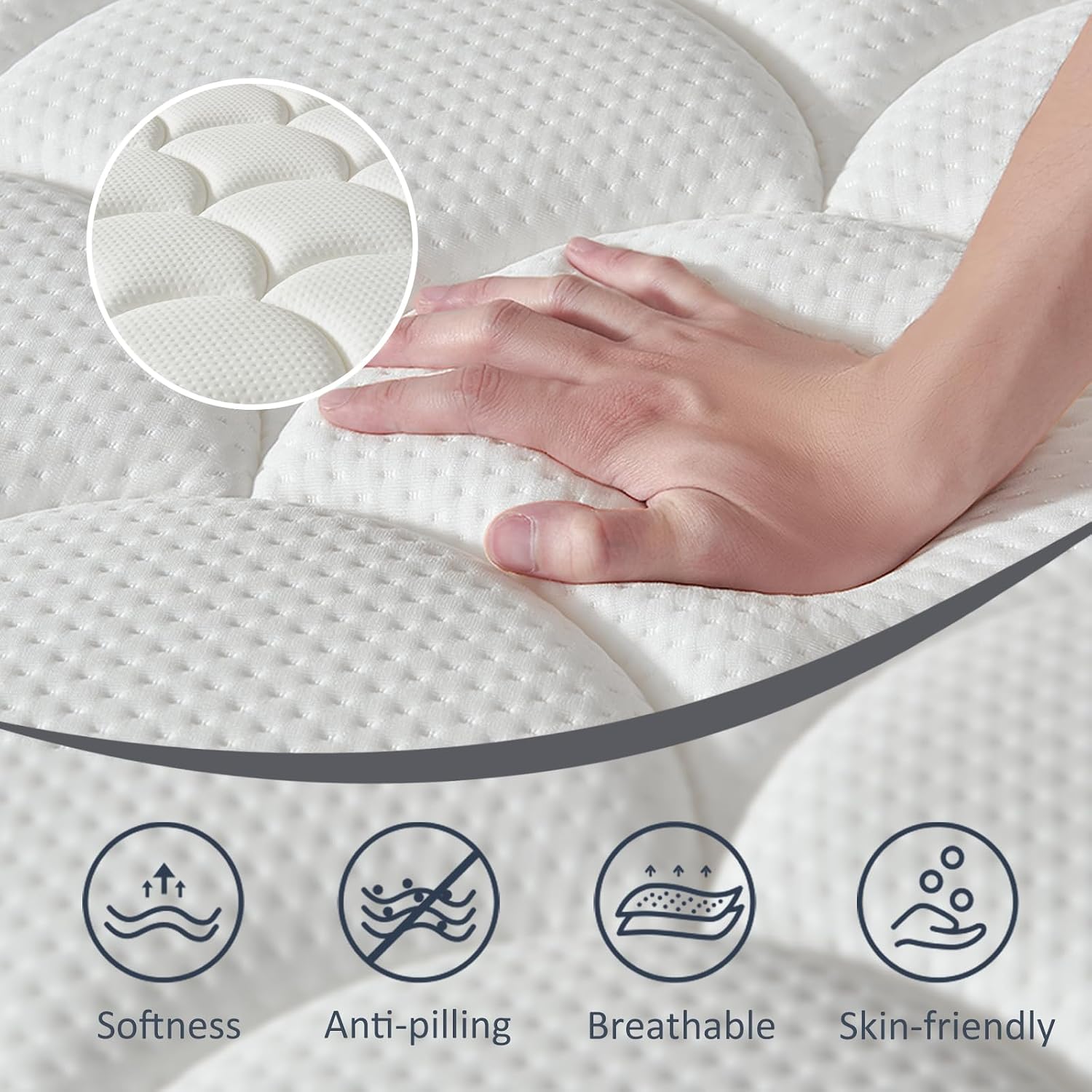 Detalle de Coventa 12-Inch Queen Hybrid Mattress in a Box, Medium-Firm Comfort